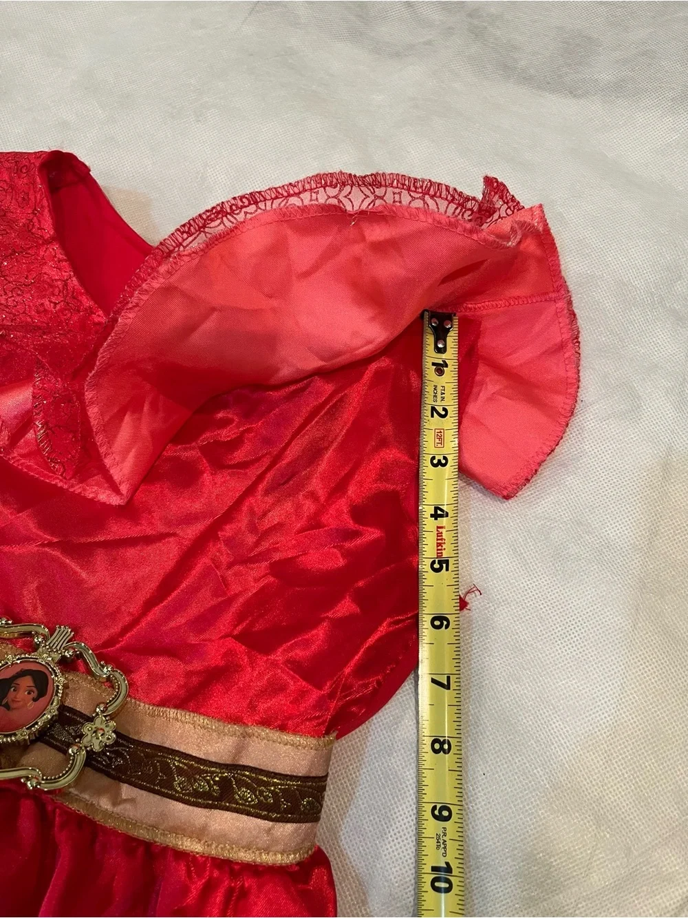Disney Red Elena of Avalor Princess Dress with Gold Belt Accent S/P (4/6x)